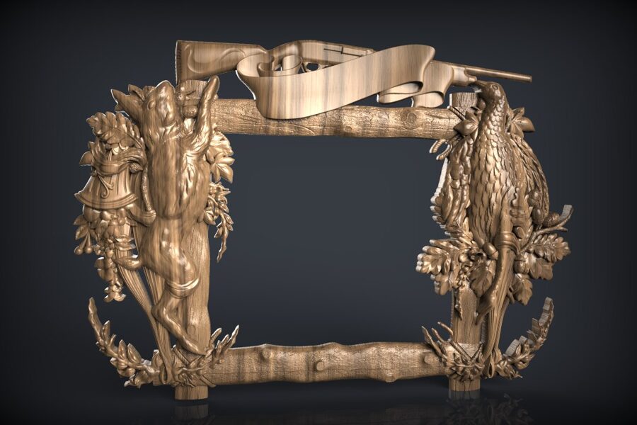 Medžioklės ir žvejybos dekoracijų modeliai