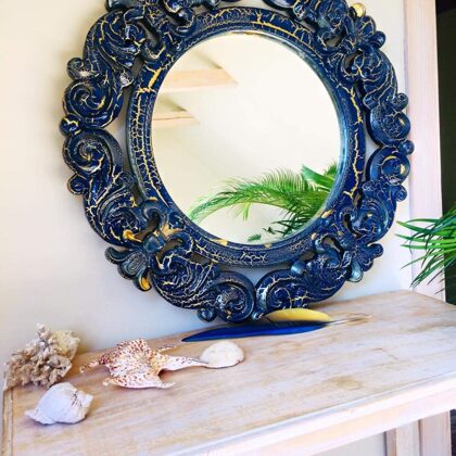 Medinis apvalus veidrodis