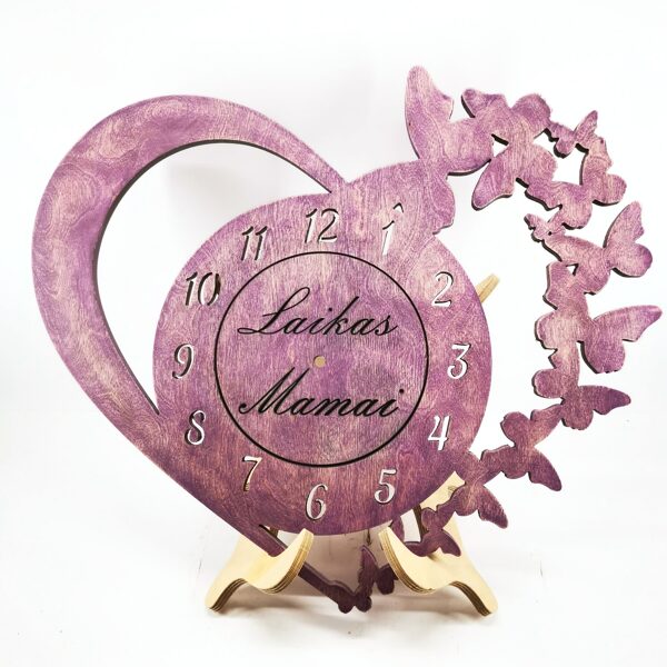 Dovana - medinis laikrodis mamai su tekstu